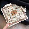 71Cm silk scarf square scarf high sense Korean fashion versatile professional simulation silk small scarf retro printed silk scarf women