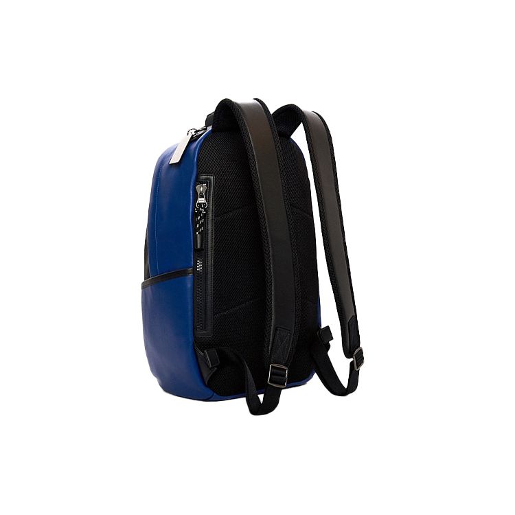Coach Edge 30 Color Block Coated Canvas And Calfskin Backpack Men Backpacks Black Blue C1313-QBS7B