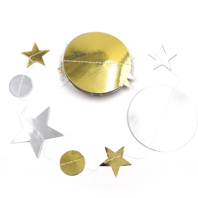 

Eid Mubarak Muslim Islam Banner Moon Star Ramadan Trendy Bunting Decor Hanging Gold Silver 4M