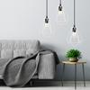 Modern Chandelier Lamp Vintage Industrial Pendant Light Iron Lampshade for Kitchen Bedroom Luminaire Black Lighting Fixture