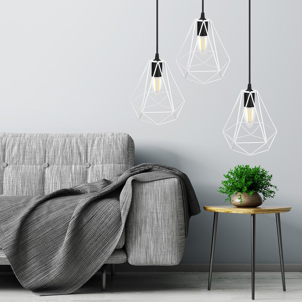 Modern Chandelier Lamp Vintage Industrial Pendant Light Iron Lampshade for Kitchen Bedroom Luminaire Black Lighting Fixture