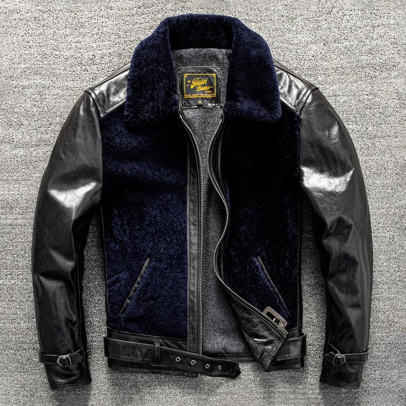 Jacket Modified Version of Fur Integrated Leather Leather Jacket for Men and Cotton Slim Leather Jacket Winter Jacket
