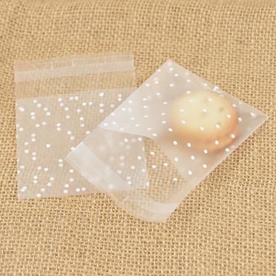 100Pcs Plastic Transparent Dot Candy Cookie Plastic Bags Self-Adhesive For Biscuits Snack Baking Package Kids Gift DIY Storage