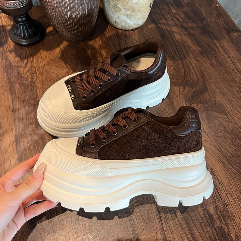 The First Layer of Cowhide Foam Sole Little White Shoes Women's 2025 Autumn New Thick Baseplate Shoes Wula Pigskin Insoles Women's Shoes