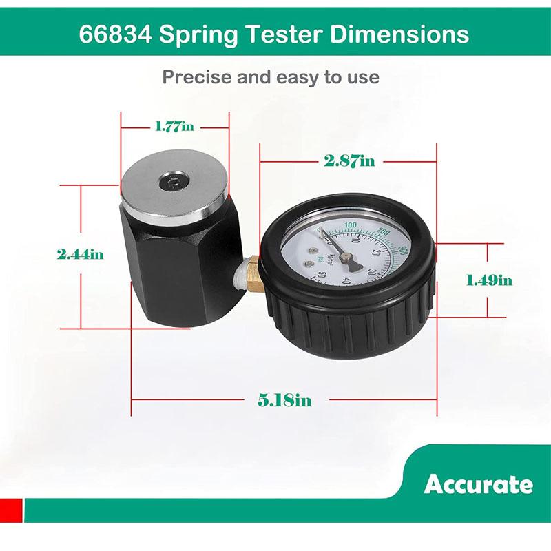 Valve Spring Pressure Tester Gauge #66834,Double Scale Measuring Units Are Easy To Read, Measuring Range 0-700 Psi / 0-50 Kg-cm2