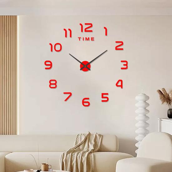 Nordic Style Wall Clock with Lasers Engraving 3D Digital Display Silent Sweep Movement Easy Installation Number Clock Room Decor