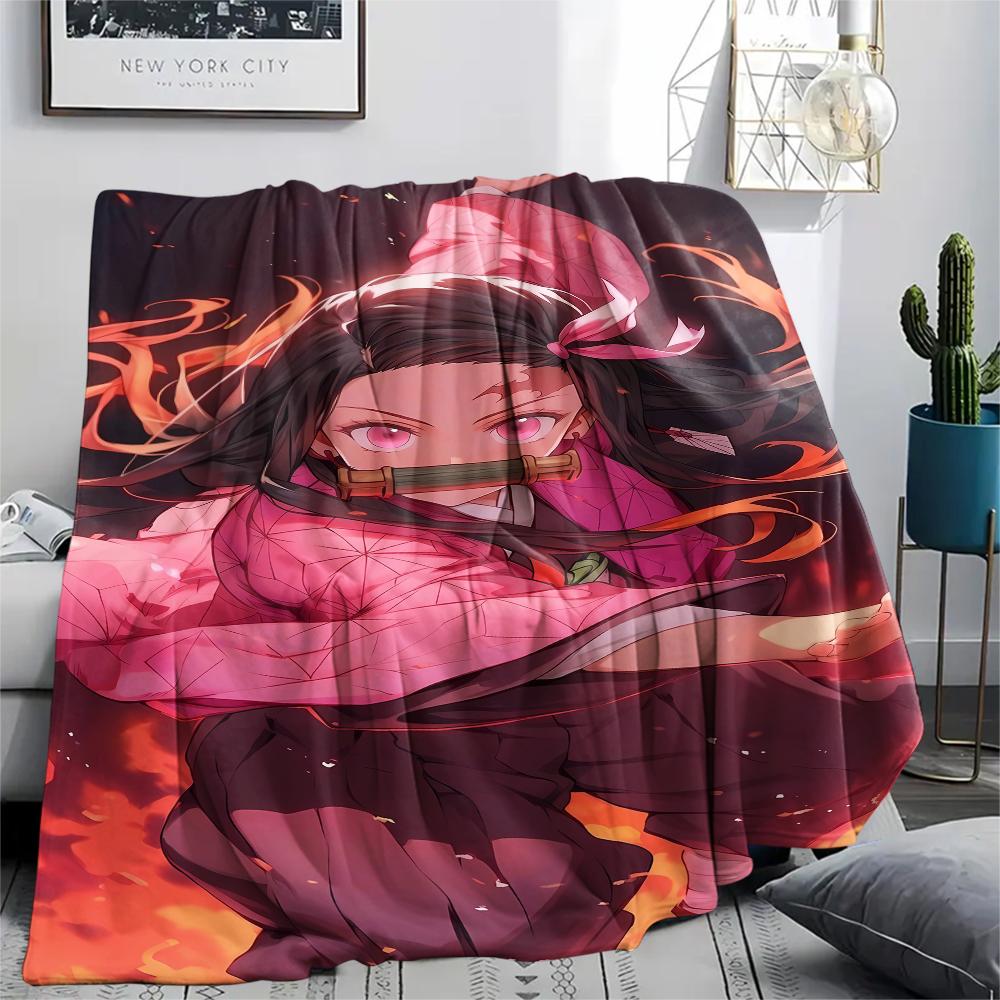 Demon Slayer Print Flannel Blanket,High Quality Comfortable for All Seasons,Home Decor,Warmth and Comfort,Perfect for Christmas Gifts