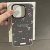 Applicable to iPhone17ProMax Korean style pink bow mobile phone protective case iPhone16 niche large hole x
