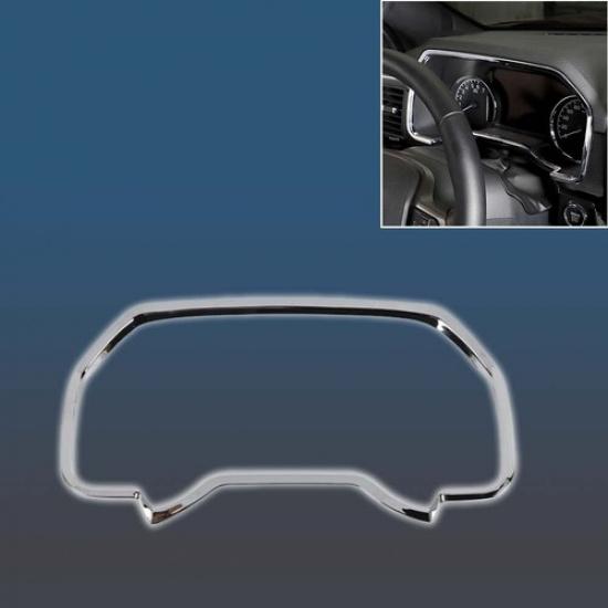 Triple Chrome Console Dashboard Meter Frame Cover Trim Panel For Ford F150 21-22