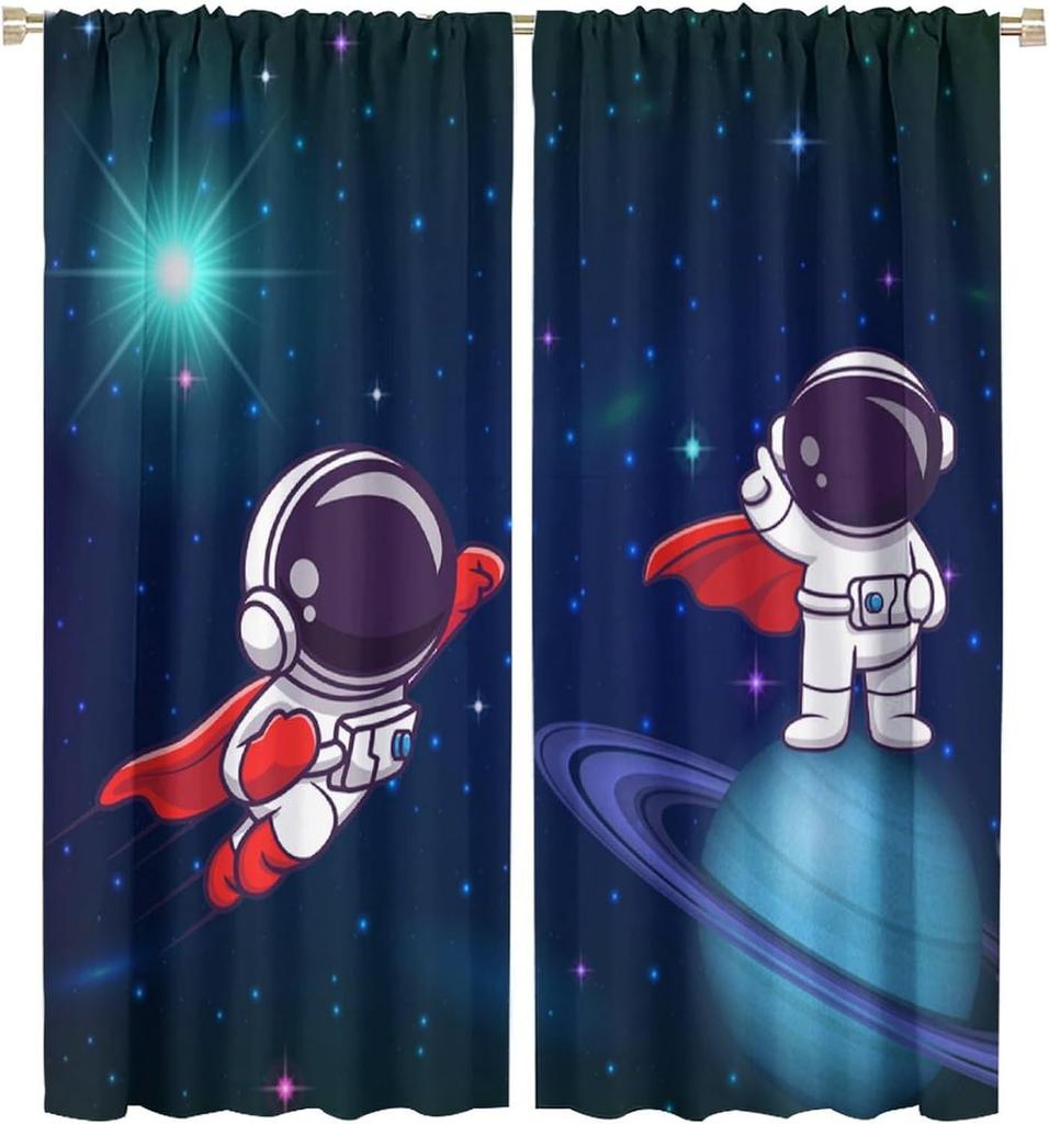 Solar System Window Curtains Kids Outer Space Treatments Bedroom Universe Planets Galaxy Astronomy Drapes Curtain For Made Of Polyester