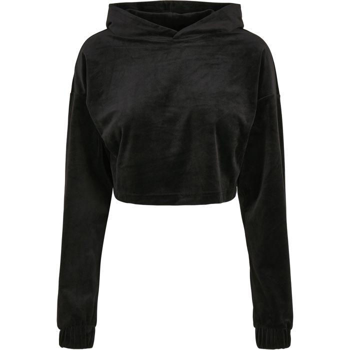 Sweatshirt À Capuche Femme Urban Classics Cropped Velvet Oversized