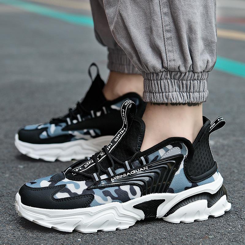 Fashion 2025 Fashion Men Platform Sneakers Breathable Comfortable Sport Shoes Chunky Knitting Mesh Sneakers Casual Shoes White Sneakers