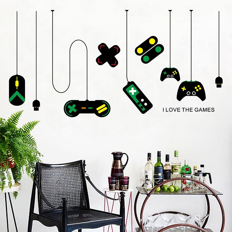 Game Console Game Controller Decorative Chandelier Wall Stick Internet Cafe Study Computer Desk Background Sticker