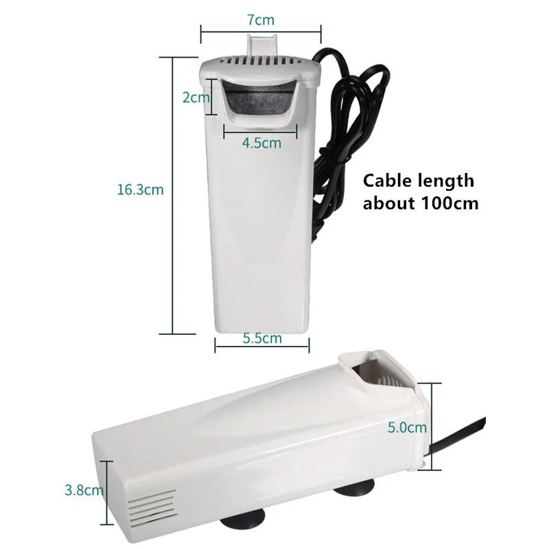 Energeticky úsporné 3W filtrační čerpadlo vodopád pro želví/rybí nádrže s nízkou hladinou vody, dodávkou kyslíku a průtokem 200 l/h 220-240V