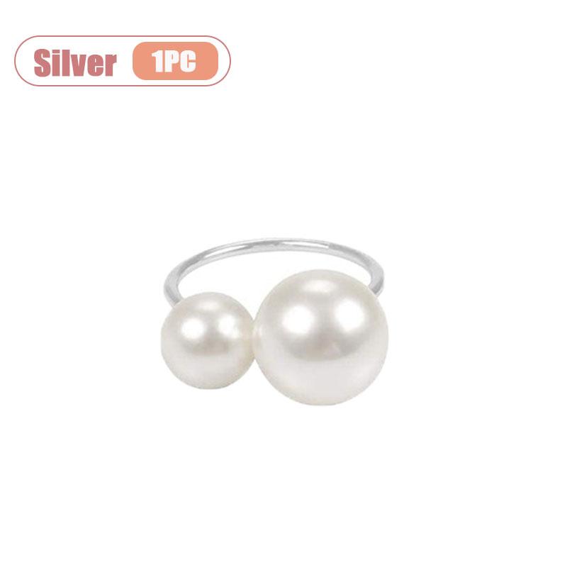 1-24PCS Creative Pearl Napkin Ring Gold Metal Reusable Dining Decoration Ideal for Christmas Dinner Party Banquet Table Gift
