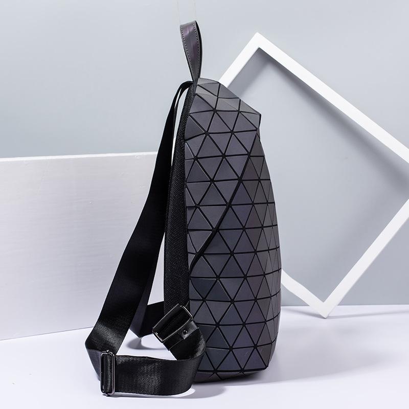 Women's Geometric Rhombus Backpack Fashion Symphony Backpack Unisex Luminous Large Capacity Backpack