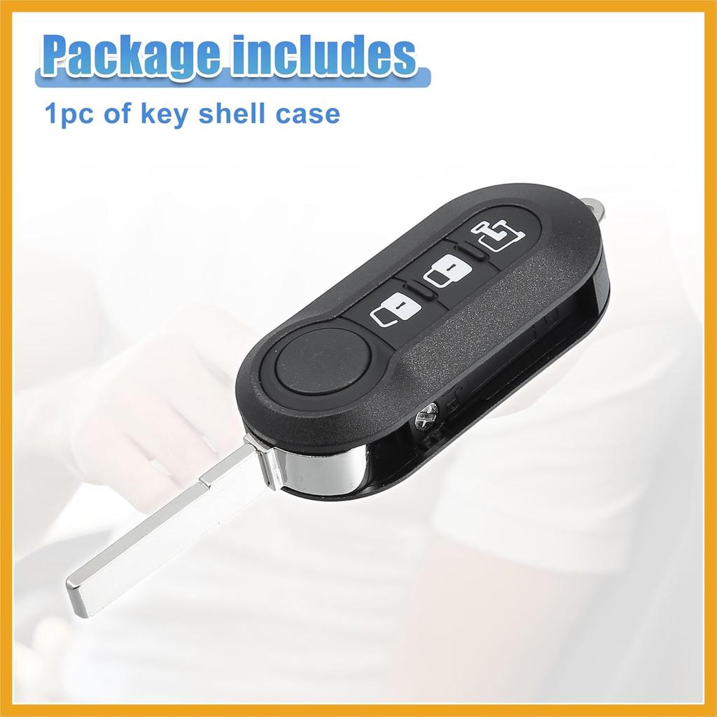 3 Buttons Keyless Entry Remote Key Fob Shell Case Cover for Ram ProMaster 1500 2500 3500 2015-2019 for Fiat Ducato Bravo 500L - Pack of 1 Black