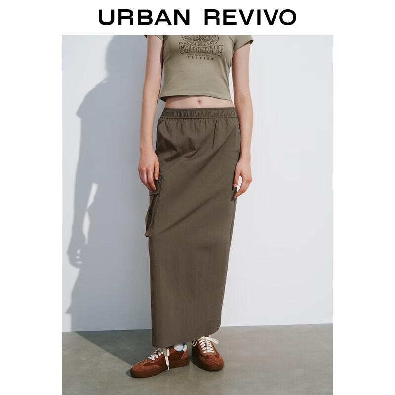 

UR 2024 Fall Women s Casual Utility Long Straight Skirt with Side Pocket XXS
