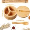 Bamboo Covered Wooden Spoon Seasoning Jar Bath Salt Jar Kitchen Storage Seasoning Container with Spoon Countertop Organizer