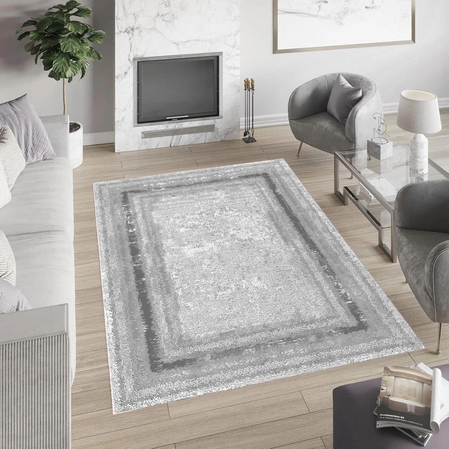 

Eliana Home Washable Printed Carpet LNA0818-FNL28 50x80 серый