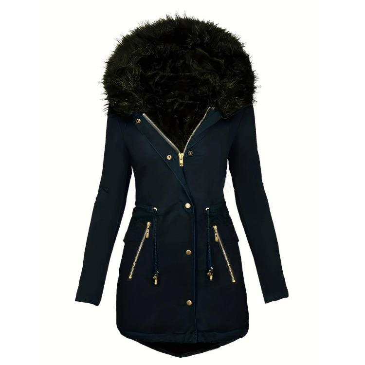 

Velvet Parka Coat for Women Fashion Jacket Thick Warm Winter XXS темно-синий