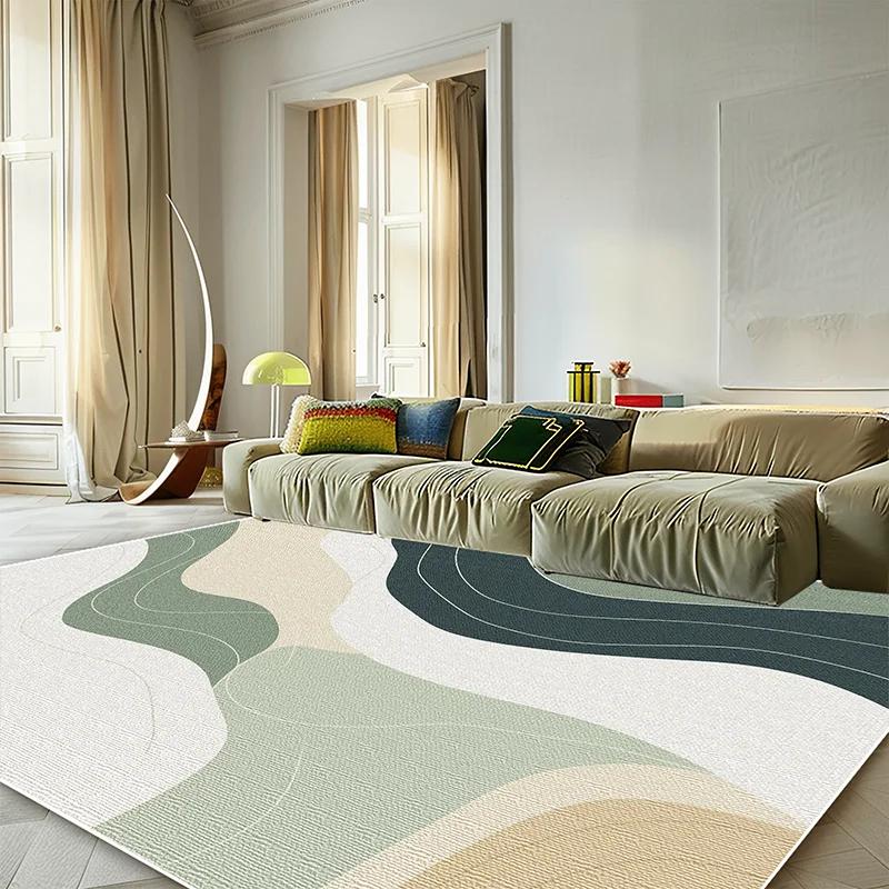 Modern Green Minimalist Carpet for Living Room 200x300 Large Area Rugs Decor Bedroom Soft Elastic Outdoor Floor Mats Washable