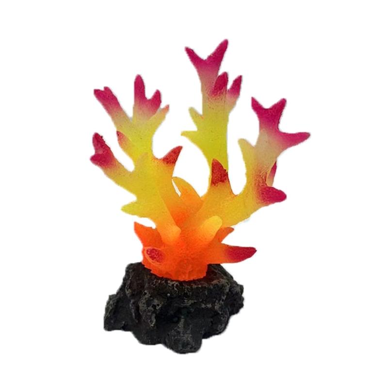 Aquarium Landscape Fluorescent Coral Simulation Coralreef Fish Tanks Decoration Aquatic Pet Landscaping Plant Figurine