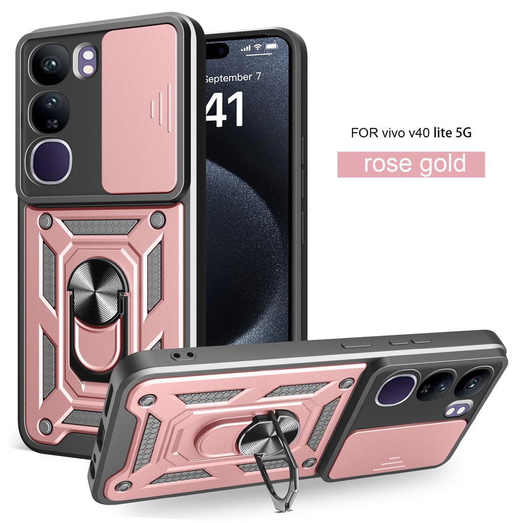 For Vivo V40 SE 80W Case vivo V40 Lite 4G 5G Cover V40SE Magnetic Ring Holder Armor Phone Case Slide Camera Protect Back Cover