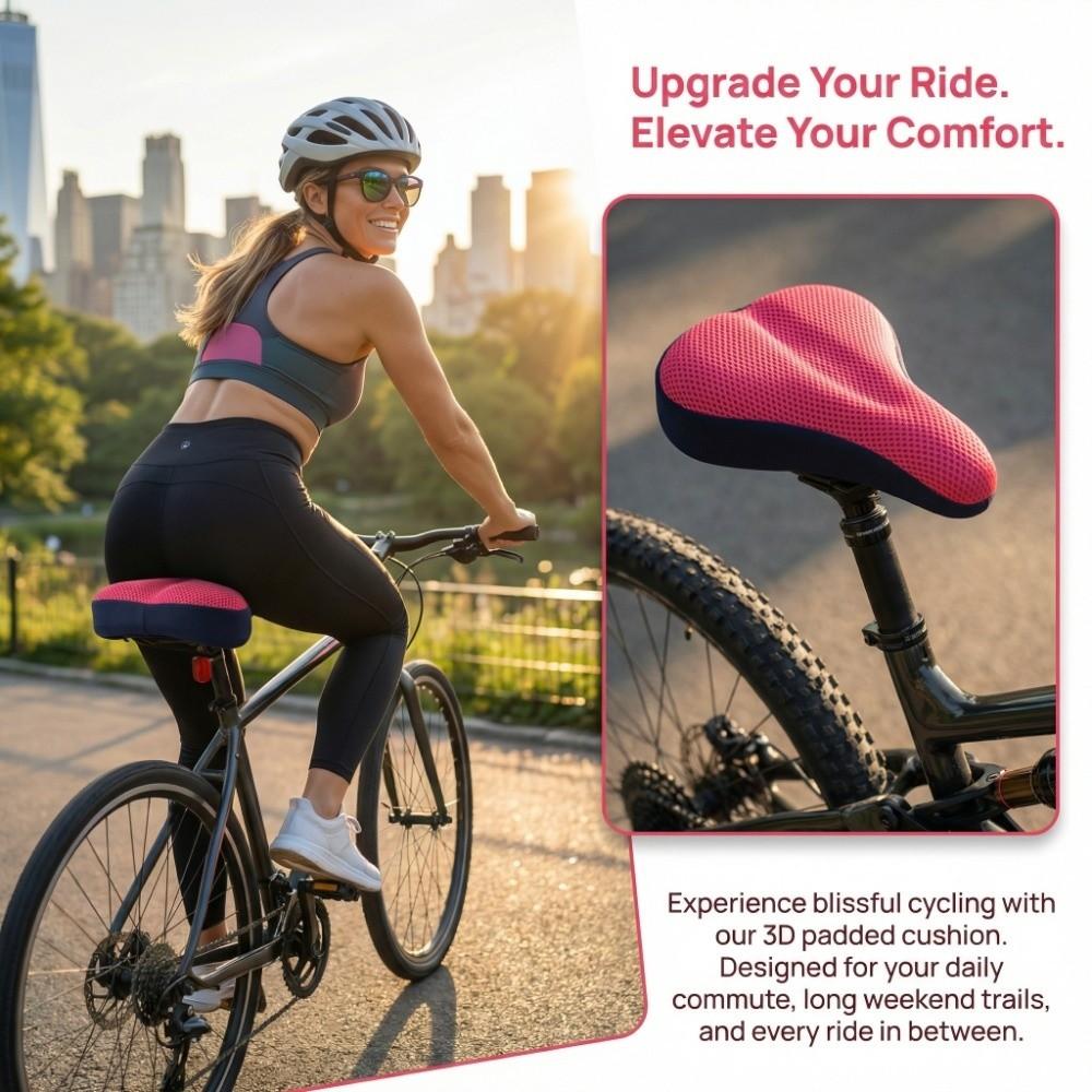 4PCS 3D Fabric Bike Seat Cover Breathable Mesh Bicycle Saddle Cover Riding Equipment