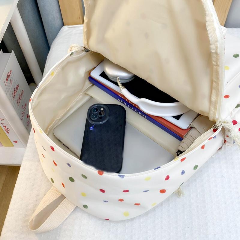 Rucsac cu imprimeu cu puncte pentru femei, ghiozdan mic, floral, pentru studenți. Rucsac ușor de călătorie