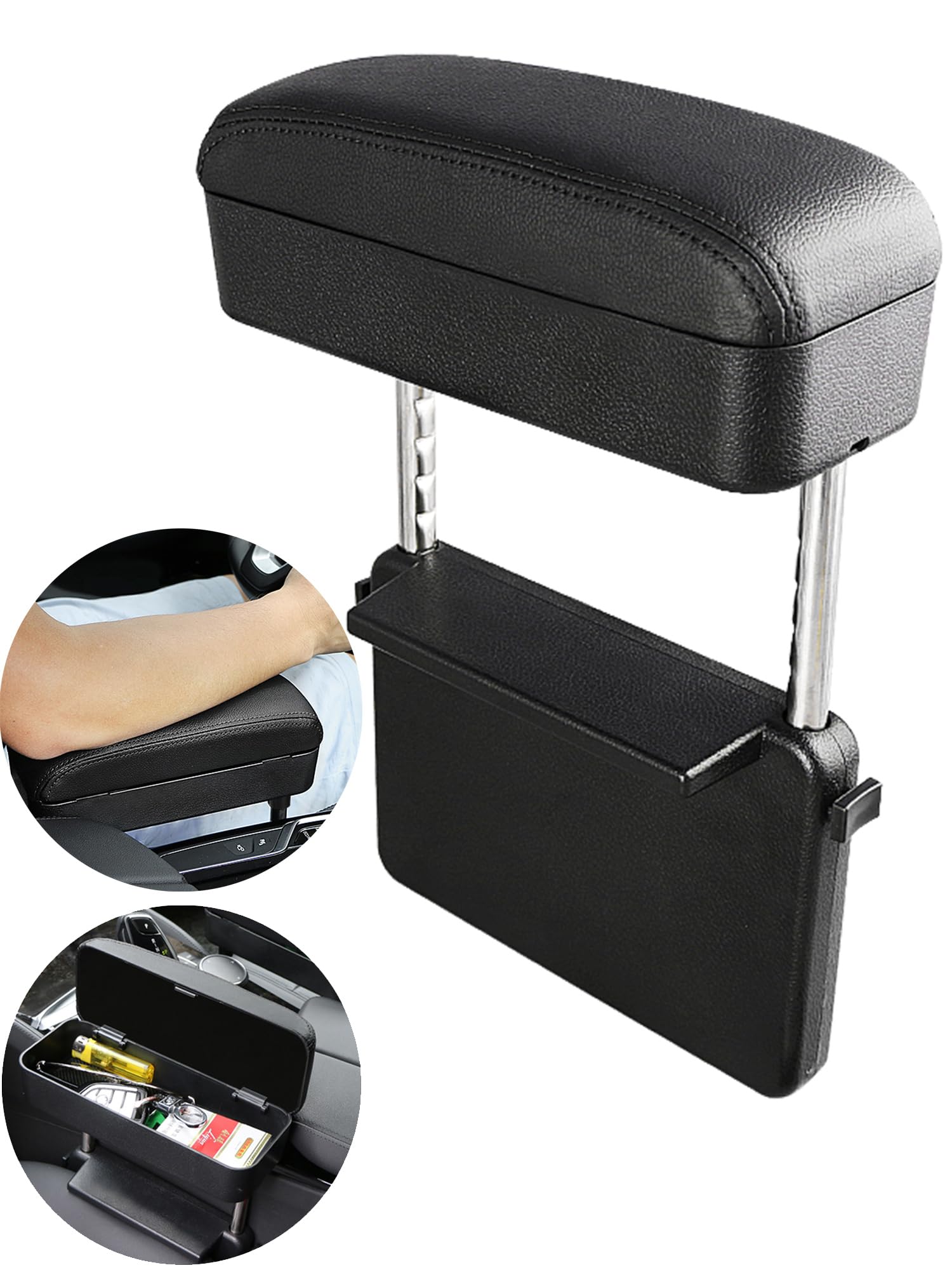 

DOKYW Car Console Armrest Storage Gap Car Storage Height Adjustable Armrest, Box, Box, Armrest, Pocket, чёрный