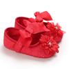 Prinzessinnen-Schuhe für Mädchen mit Blumen- und Schleifenverzierungen für Kleinkinder zum Laufen 0-6 Monate