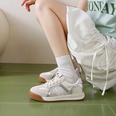 Leren platte schoenen dames mesh ademend Forrest Gump schoenen lente en zomer nieuwe niche sport en vrijetijds board schoenen