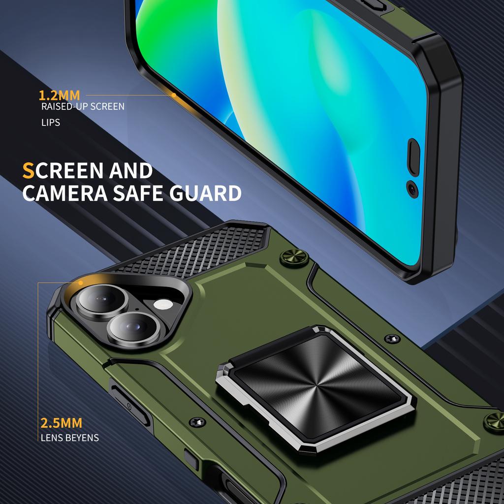 For iPhone 16 Case Military Grade Anti-Drop TPU+PC Phone Shell