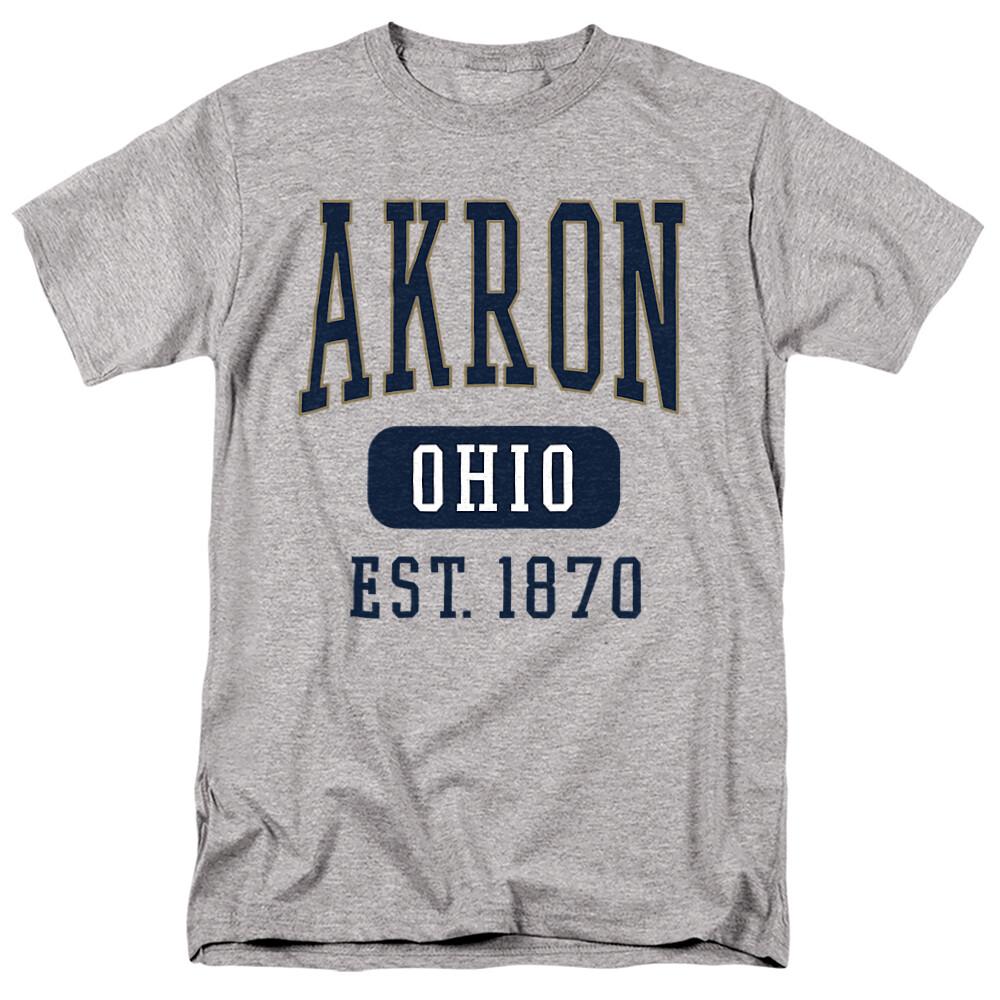 University of Akron Adult T-Shirt Founded Date, Athletic Heather, S-5XL S разноцветный