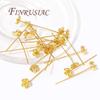 5-10Pcs/Lot Pins For Jewelry 18K Gold Plated Brass Flower Head Pin For Earring,DIY Bracelets Accessories
