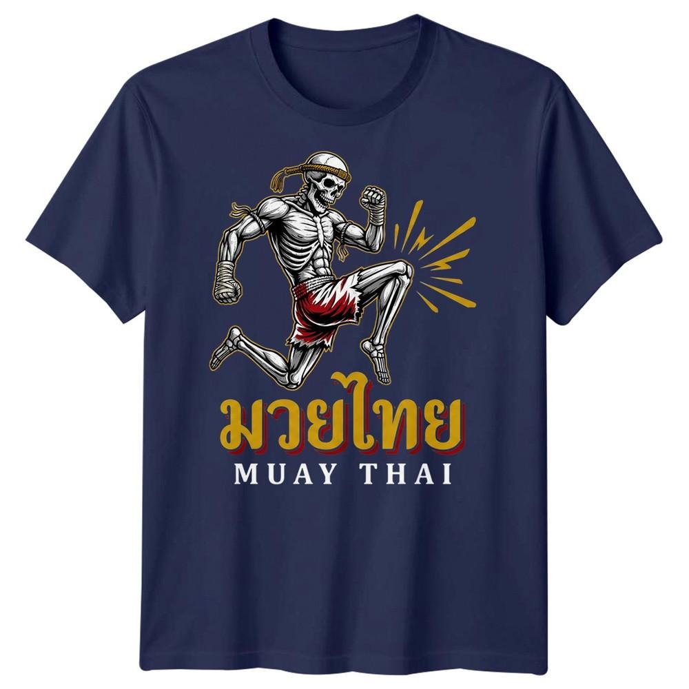Muay Thai Skeleton Mma Unisexs T Shirt Mixed Martial Arts Cotton Graphic Tee