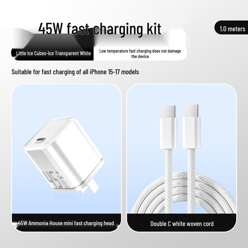 45W GaN Charger for iPhone 14 Series with Universal Cable Compatibility