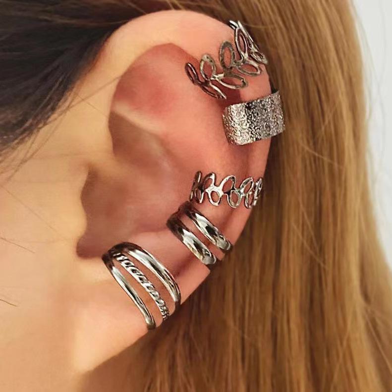 Creative No-Piercing Ear Cuff Set: Multi-layer C-shaped Clip with Niche Design