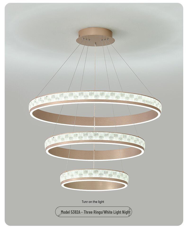Modern Minimalist Champagne Gold Ring Chandelier for Living Room, Bedroom, Dining Room