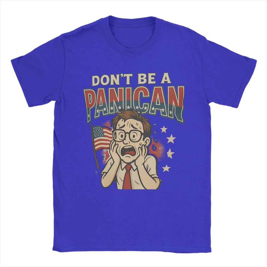 Novelty Don't Be a Panican American Flag T-Shirt for Men Crewneck Pure Cotton T Shirts Tariffs Funny Short Sleeve Tees Gift Tops