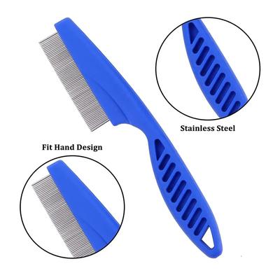 6 Pcs/set Pet Flea Comb Stainless Steel Head Lice Comb Cat Grooming Comb Removes Mucus and Crust Small Lice Flea Comb