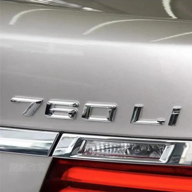 3D ABS Old Numbers Letters 730Li 740Li 745Li 750Li 760Li ABS Emblem for BMW 7 Series Car Trunk Nameplate Logo Sticker XM2