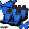 Fit 9-Piece Butterfly Print Car Seat Covers Set - Durable & Comfortable Polyester, Easy Installation - Perfect Gift For Car Enthusiasts