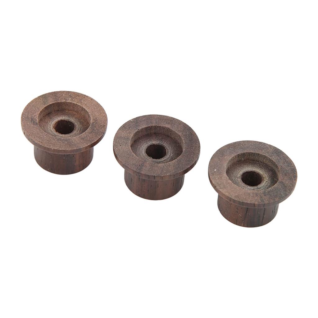 3Pcs Guitar Knob Set Rosewood Odorless No Letters White Point Robust Wooden Guitar Control Knob Replacement