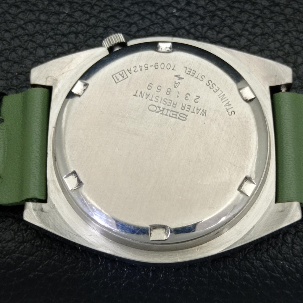 USED VINTAGE SEIKO 5 AUTOMATIC JAPAN MENS ARABIC GREEN DIAL WATCH A434657-2 R121-a434657