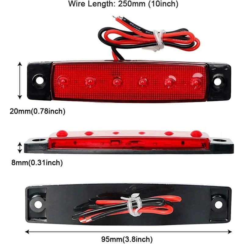 10PCS Truck Trailer Side Marker Indicators Light Car Signal Brake Rear Warning Tail Light LED 12V 24V Warning Lamp