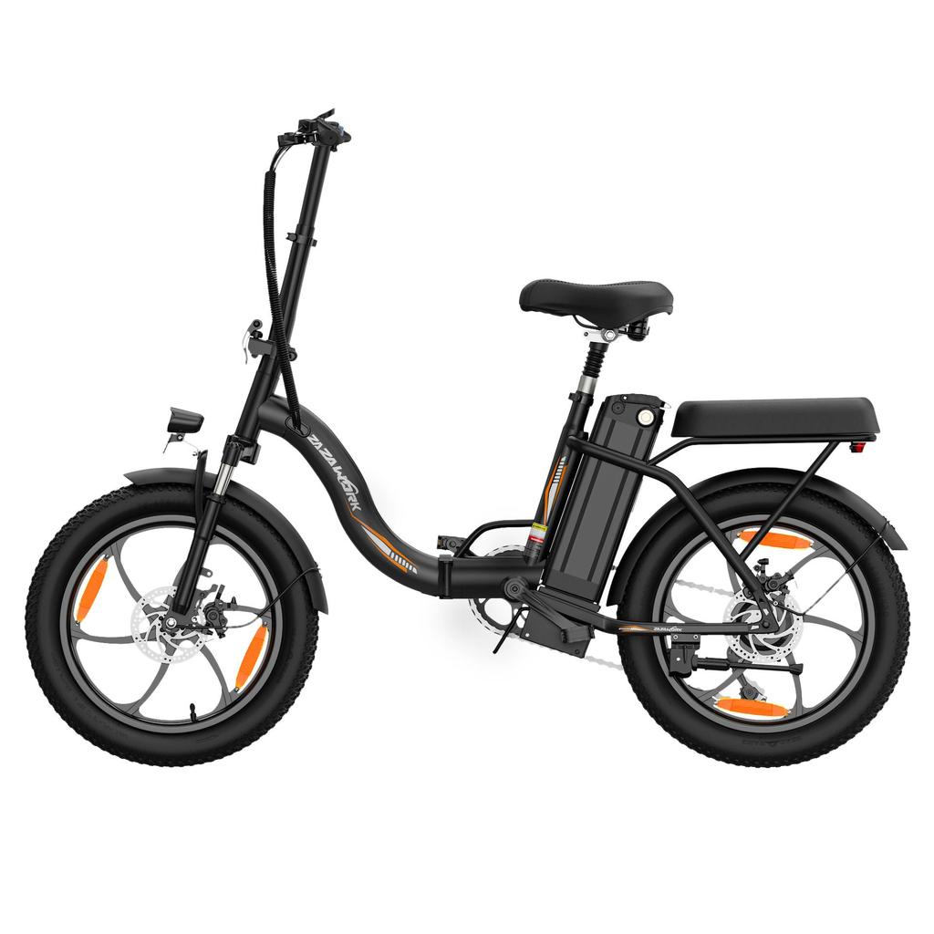 ZAZAWORK 20-inch Folding Electric Bike 250W 47Nm Motor 48V 16Ah Battery 25km/h Speed 100km Range 7 Speeds Spring Suspension Disc Brakes