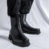 Men's Summer Short Boots 2026 British Black Round Toe One Foot Chimney Boots Trendy Side Zipper Men's Boots