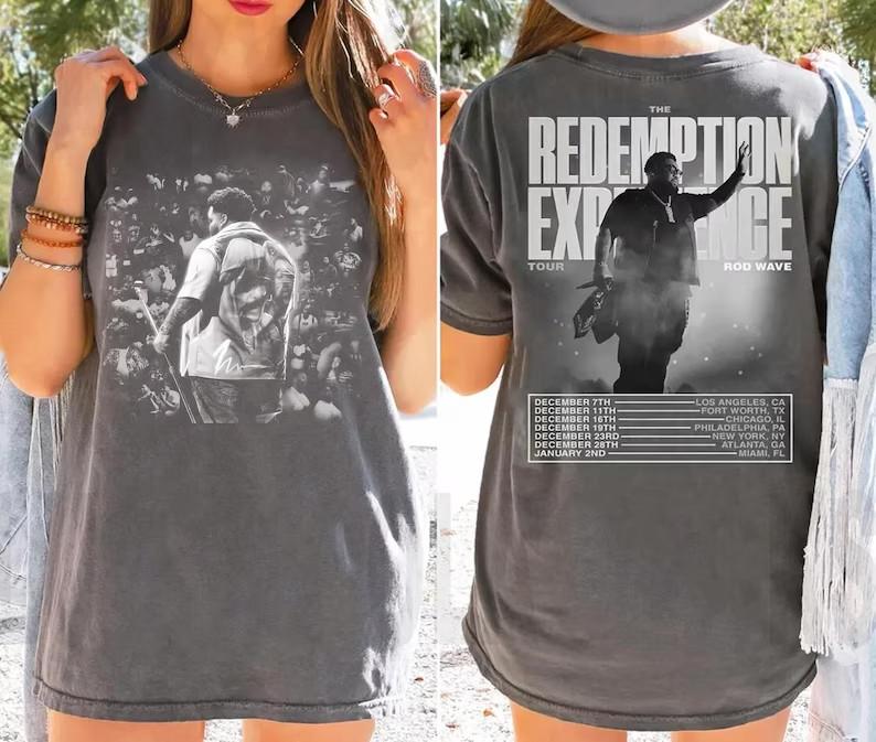 Rod Wave The Redemption Experience Tour 2025 Shirt AN64196 M